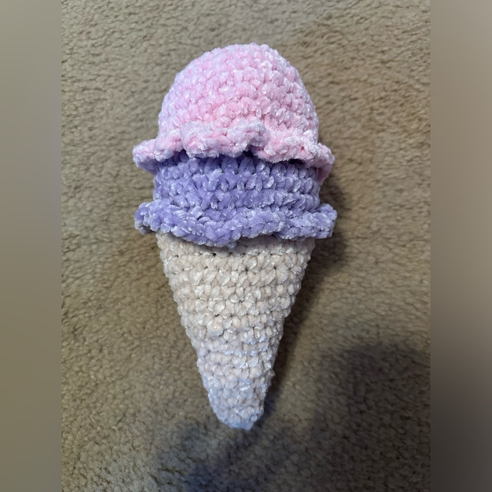 Crochet stuffed ice cream